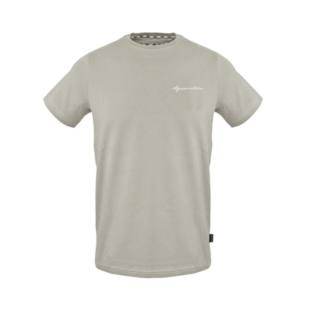 Aquascutum Mens Embroidered Logo Cotton T-Shirt / Gray